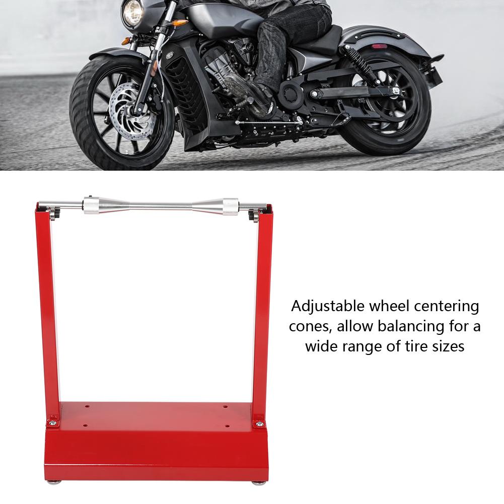 Motorcycle Red Wheel Balancer Balancing Stand Maintenance Rack