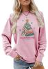 Christmas Letter Fun Print Casual Round Neck Hoodie