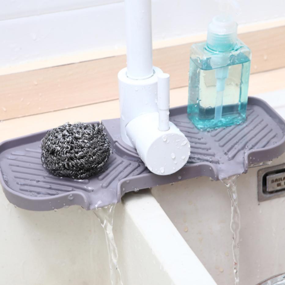 Kitchen Faucet Absorbent Mat Silicone Sink Splash Guard Water Draining Pad Countertop Protector Table Cushion Place Mat Bathroom