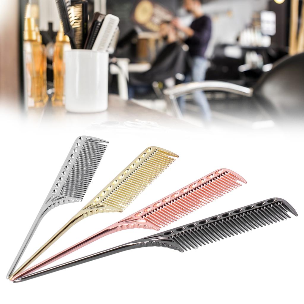Professional FineTooth Tail Comb Portable Aluminum Hairdressing Salon Hair Care Styling Tools