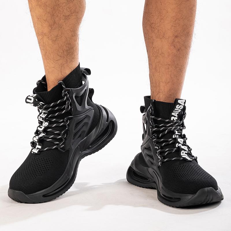 Men's Steel Toe Work Sneakers Safety Shoes Puncture-Proof Indestructible Boots Fashionable Footwear for Security Professionals