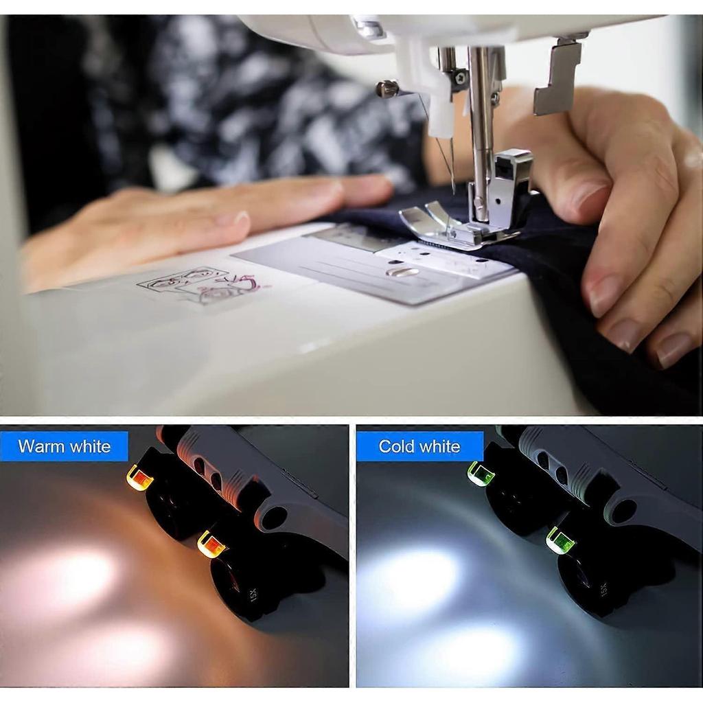 3x 4x 5x 6x 7x 10x 15x Led Magnifying Adjustable Head Magnifier Bracket Loupe Glasses|magnifiers