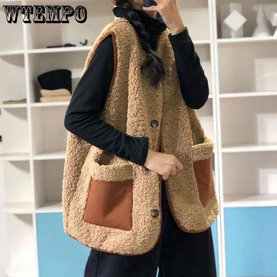 Versatile Lamb Wool Fleece Vest Women's Korean Style Autumn/winter New Arrival Loose-fit Tweed Jacket