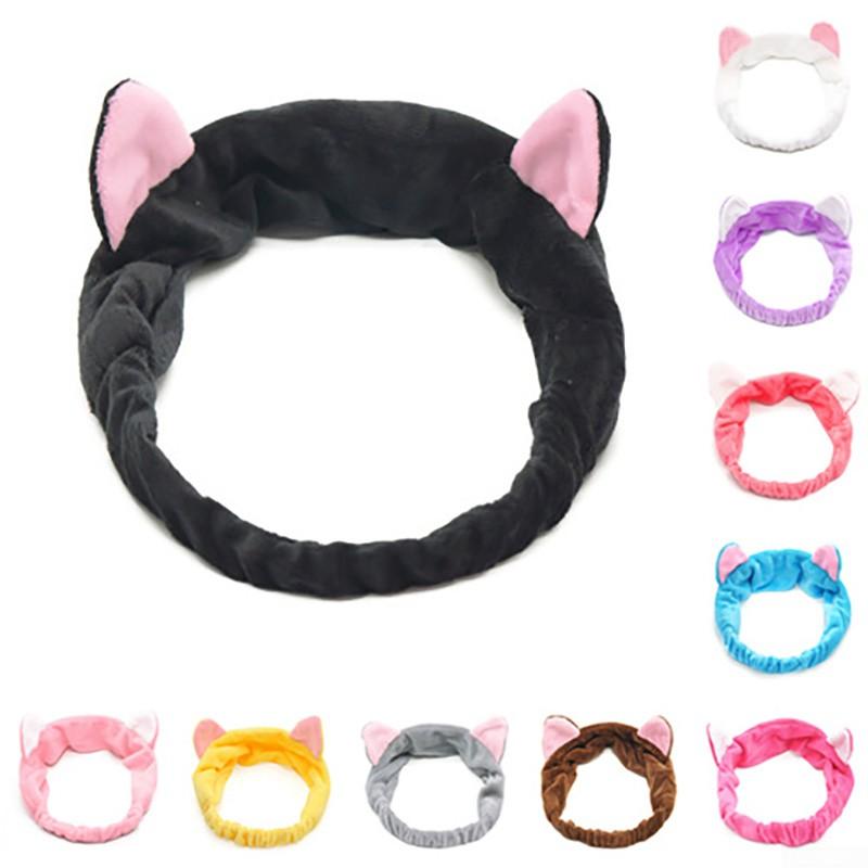 Damska dziewczęca miękka opaska z uroczymi kocimi uszami idealna do spa i makijażu