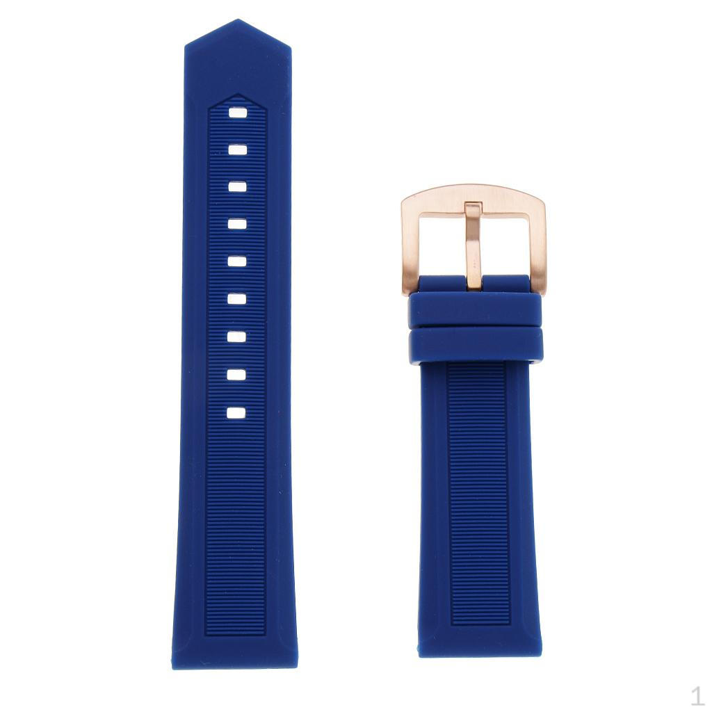 

19,20,21,22,24mm Blue Rubber Sport Watch Bracelet Strap Silicone Wristband 20mm