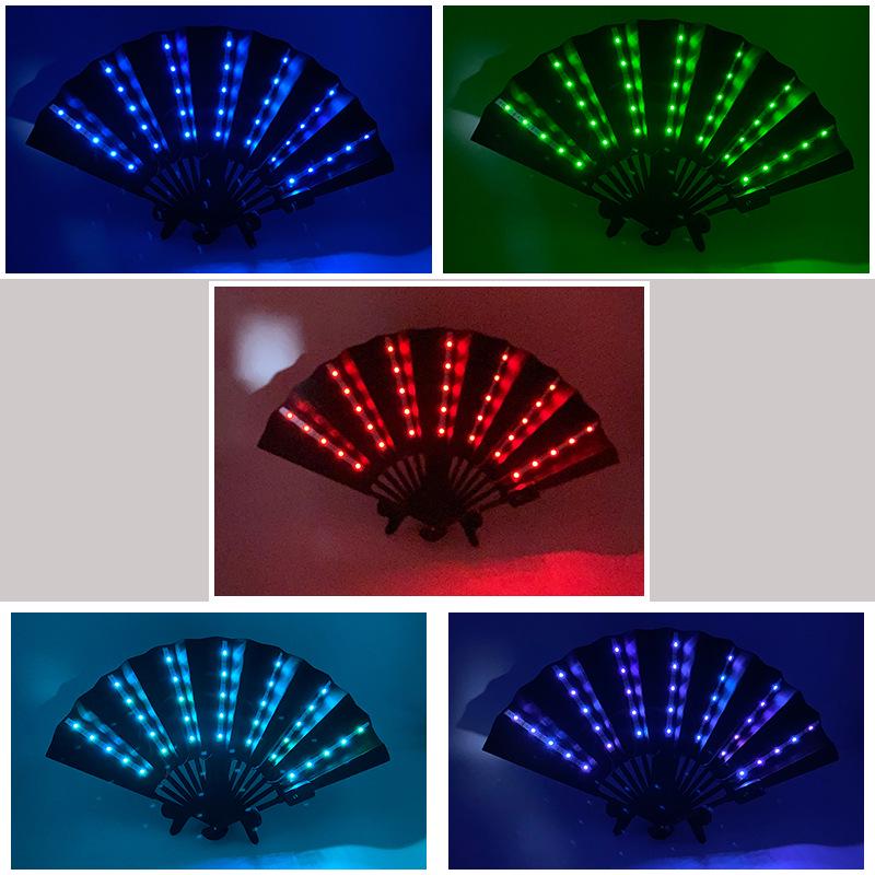 Irisierender LED Leucht-Disco-Party-Fächer - Leuchtende Faltbare Bühnenrequisite