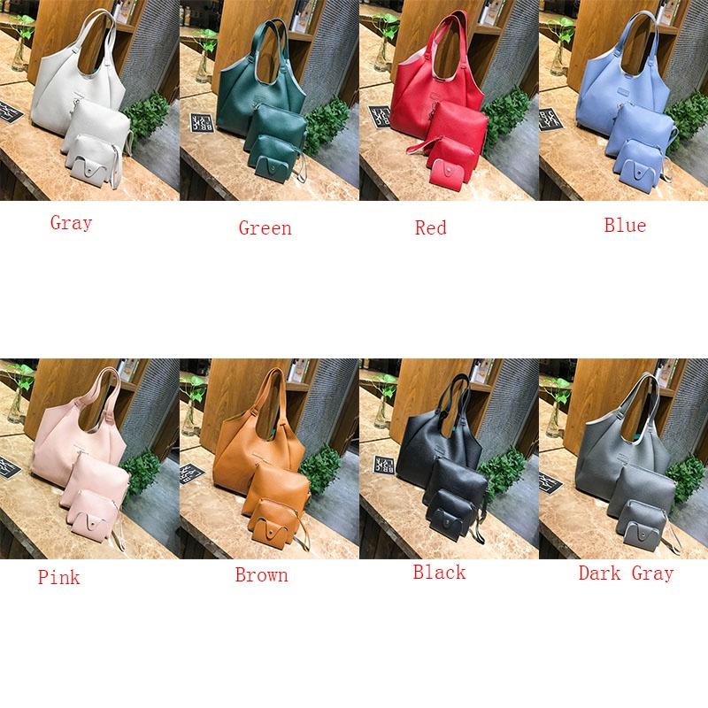 Elegant Fashion Women Handbags Messenger Shoulder Tote Bags 4pcs Purse Set