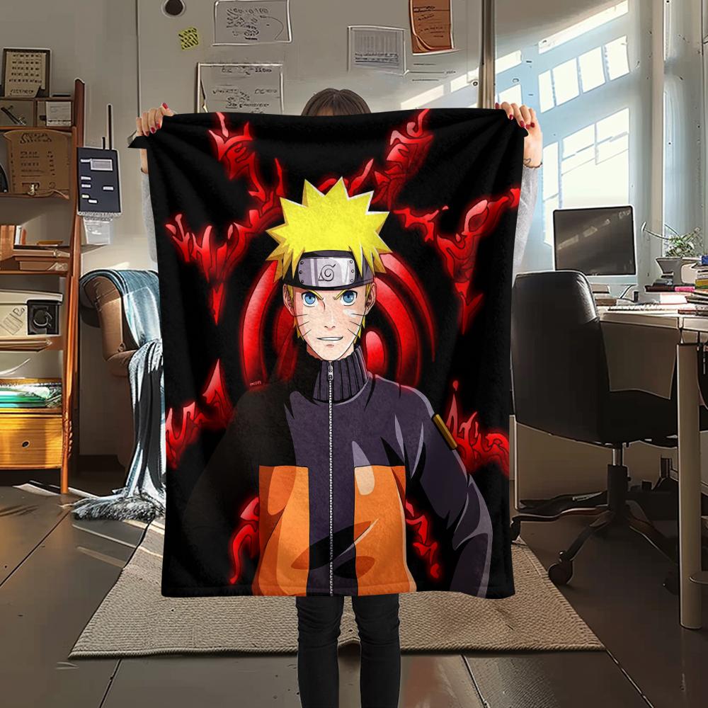 Naruto Anime Naruto Pattern Flannel Blanket, High Quality Comfortable for All Seasons, Home Decor, Warmth and Comfort, Perfect for Gifts.