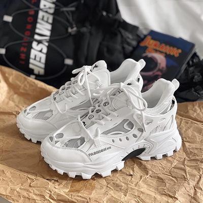 Daddy Shoes Men's Ins Shoes, Spring New Thick-soled Heightening with Luminous Men's Sports Shoes