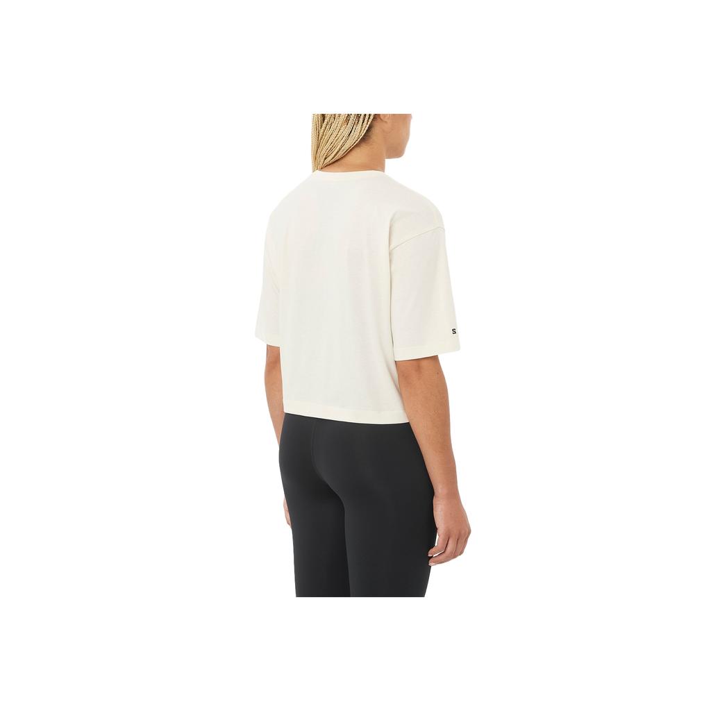 Salomon Short Tee Vitality Natural Minimalist Trendy Short Sleeve Drop Shoulder T-Shirt Women Tops C26807