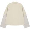 WE11DONE Layered Patch Logo Long Sleeve Shirt Men shirts Beige WD-SH2-25-180-U-BG