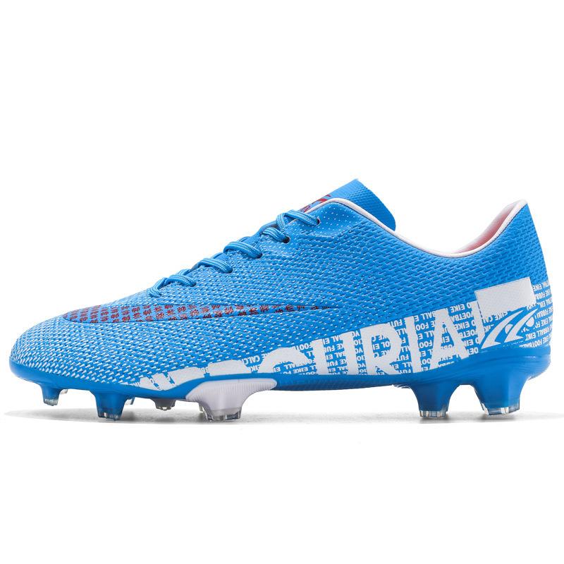 Autumn new printed hard-soled men's and women's long and short nail shoes low-top fashion football shoes grass training shoes