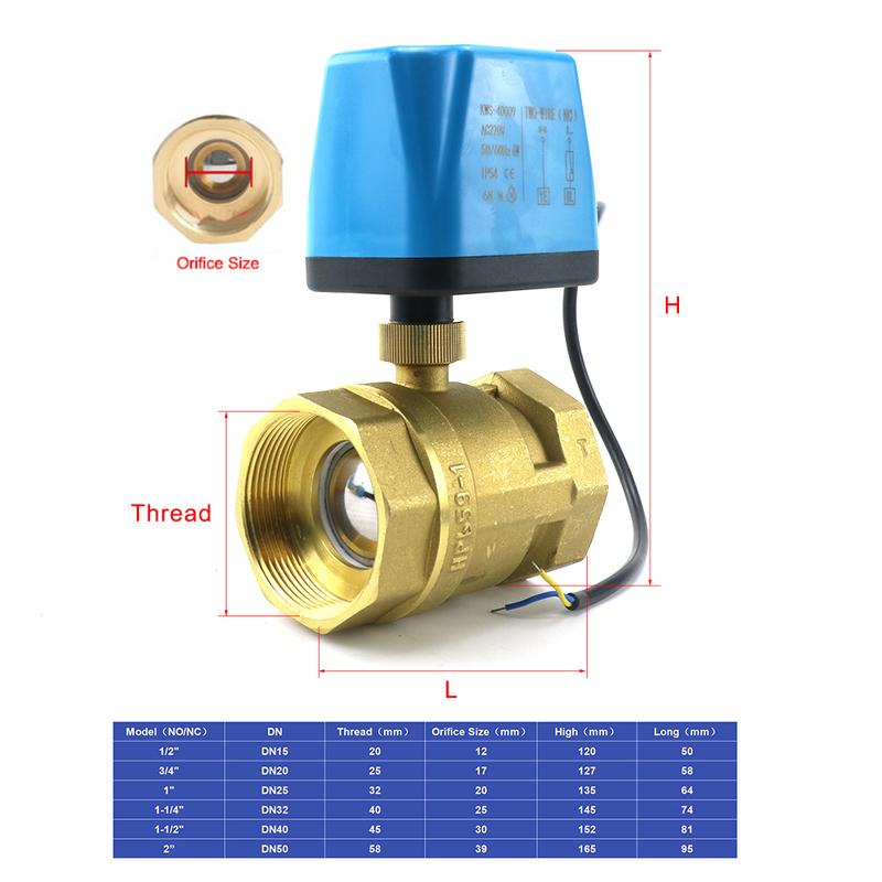1/2" 3/4" 1" 2" Normalerweise geschlossen/offen Motorisiertes Kugelhahn 220V 12V 24V 2-Draht Messing Elektrisches Magnetventil DN15 DN20 DN25 DN32