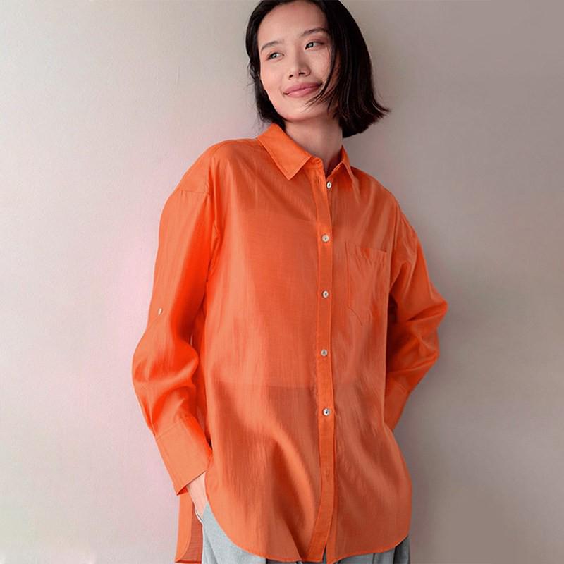 

Purple Women s High-End Light Luxury Long Sleeve Tencel Shirt Medium