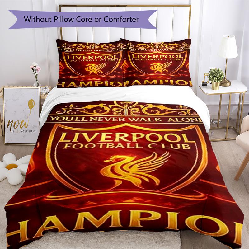 Fotbalové povlečení Liverpool Prodyšný povlak na peřinu s povlaky na polštáře Domácí dekorace Dárek k narozeninám