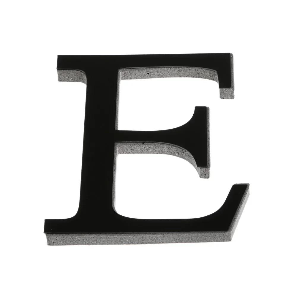 26 Letters DIY 3D Mirror Acrylic Wall Sticker Ornaments Black English Alphabet Decals Home Decor Wall Art Mural Party Decoration