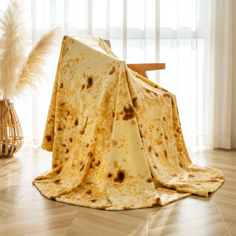 

1pc Soft and Warm Mexican Tortilla Print Flannel Blanket for Couch, Sofa, Office, Bed, Camping, and Traveling 90cmx90cm