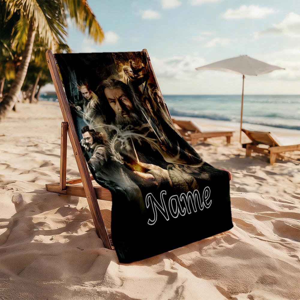 Journey Through Mist Personalized Text Beach Towel High Absorbency & Quick-Dry