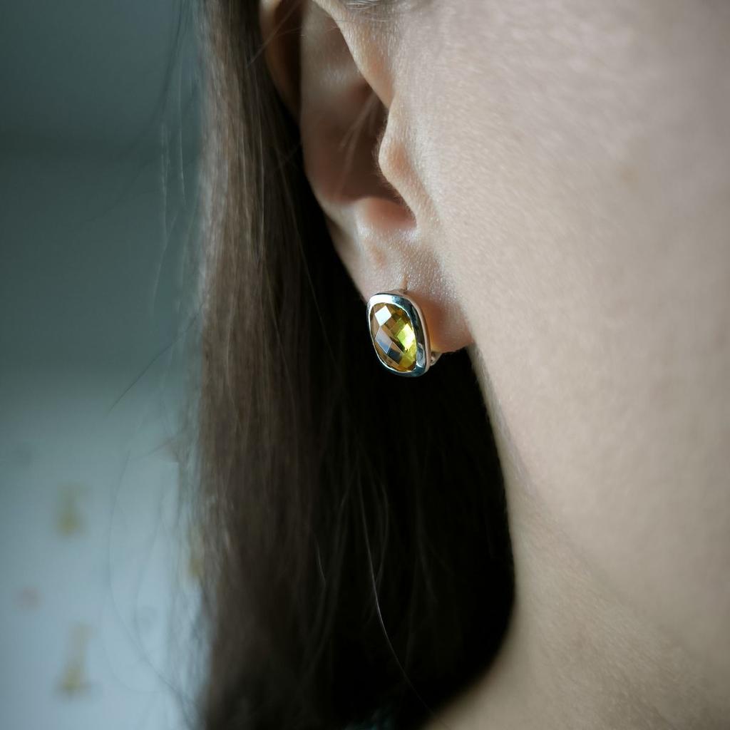 Silver Earrings with Nano Citrine (2189893)
