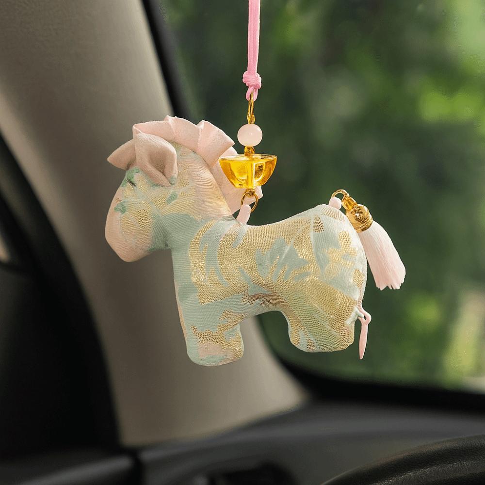 Brocade Zodiac Horse Sachet Embroidery Chinese Style Bag Horse Hanging Decoration Zipper Design Refillable Pony Car Pendant Gift