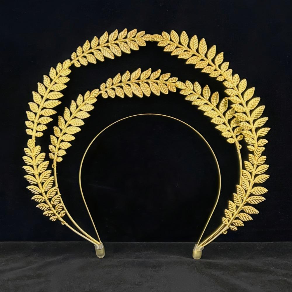 Vintage Sun Goddess Crown Wheat Ear Leaf Baroque Tiara Headband Halo Crown Artistic Photoshoot