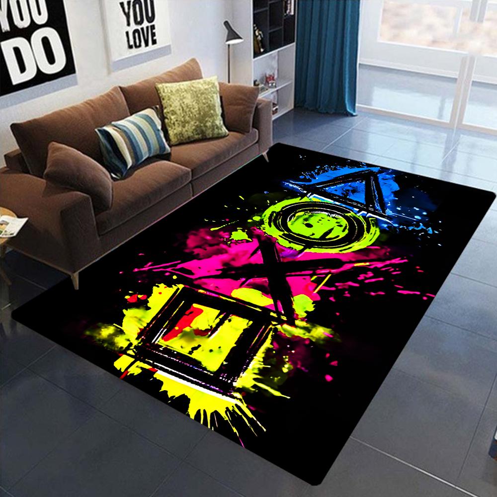 3D Spielkonsolen-Controller Teppich für Wohnzimmer Kinderzimmer Krabbelmatte Rutschfest E-Sports Halle Dekor Teppich Zuhause Fußmatte