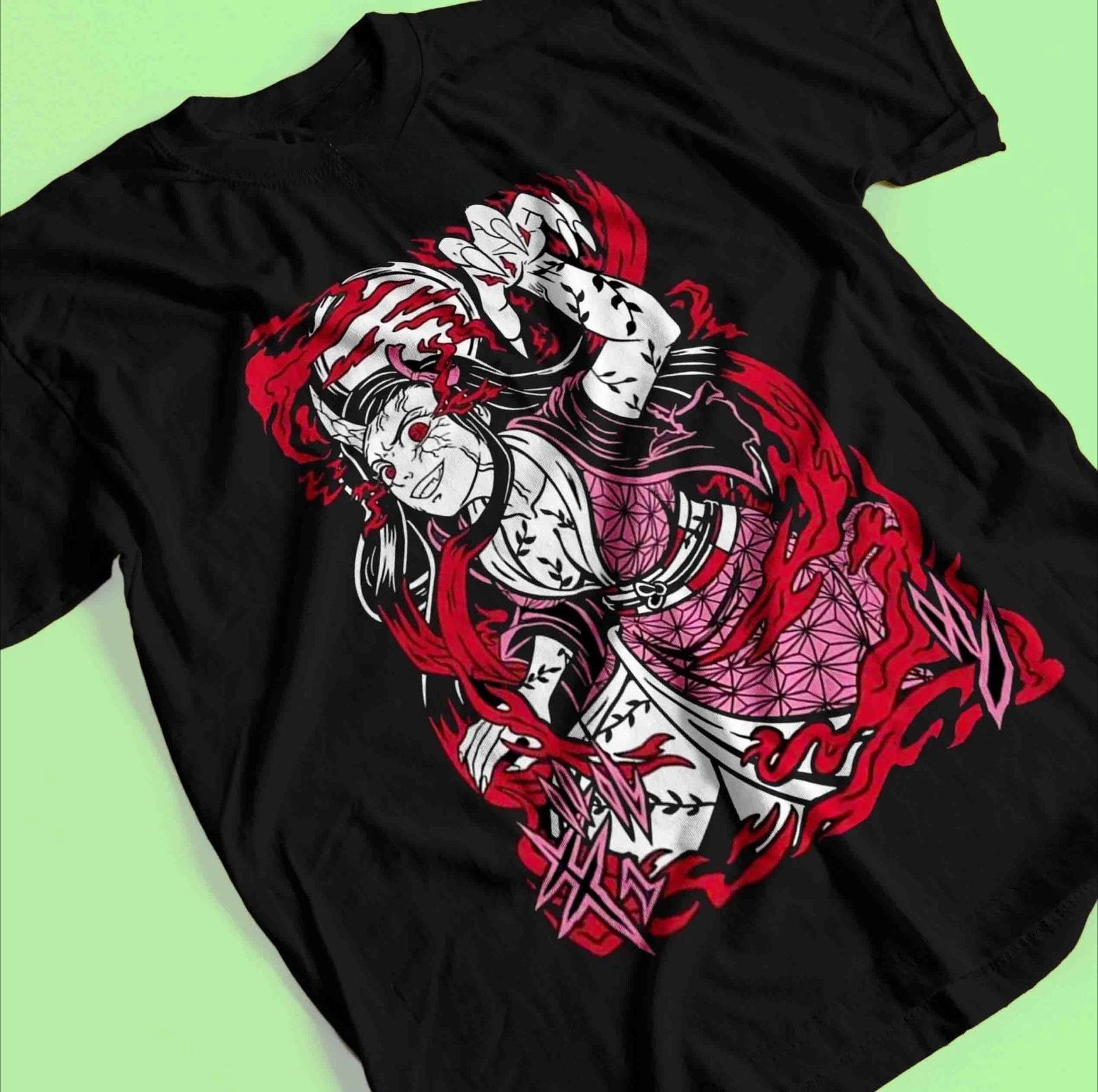 

Demon Slayer Shirt Nezuko Tshirt Tanjiro TShirt Muzan Doma Tee Inosuke Zenitsu Summer Unisexs and Womens Breathable Tshirt Top S