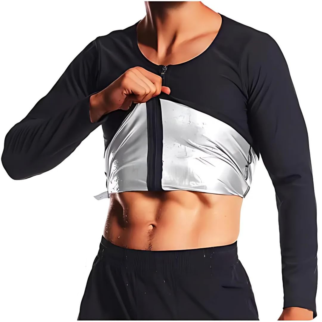 

Copeflap Сауна Длинная Сауна Пот Плюс на молнии Мужская рубашка, Рукав, Костюм, Рубашка, Размеры, Стираемая, (L / XL) чёрный