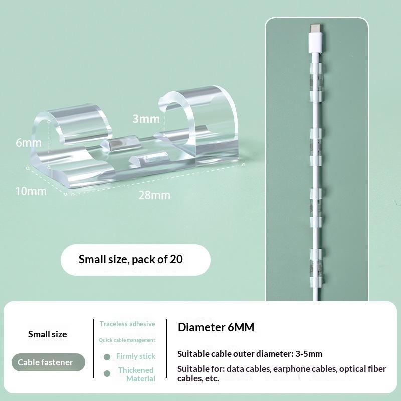 Hot Sale 20 PCS Transparent Self Adhesive Cable Clips Strong Adhesion Easy Installation For Home Office Cable Organization