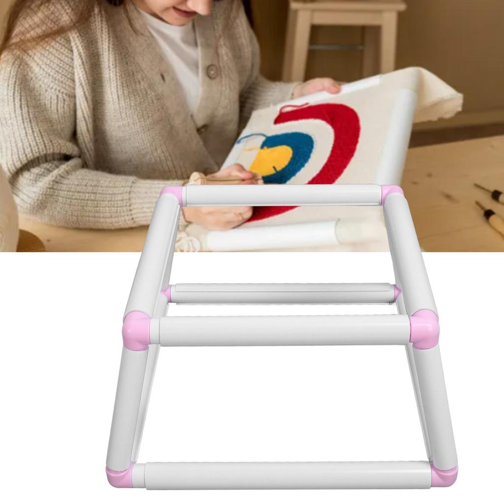 Embroidery Frame Lap Stand   Stitch Stitching Holder Set Rectangular Plastic Tube Double Layer Sewing Hoop