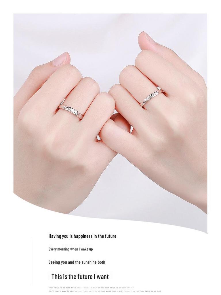 One Deer With You: 999 Pure Silver Adjustable Couple Rings for Men and Women - Unique Design Christmas Gift