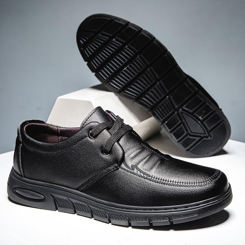 Men's Shoes Men's Casual Leather Shoes Low Top Trend Versatile Ultra Light Bottom Dad Shoes Fashion Trend Leather Shoes