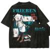 Anime Frieren: Beyond Journey's End Frieren Clothing Men Women Tshirts Casual Cotton Tee Vintage Washed T-shirt Harajuku T Shirt