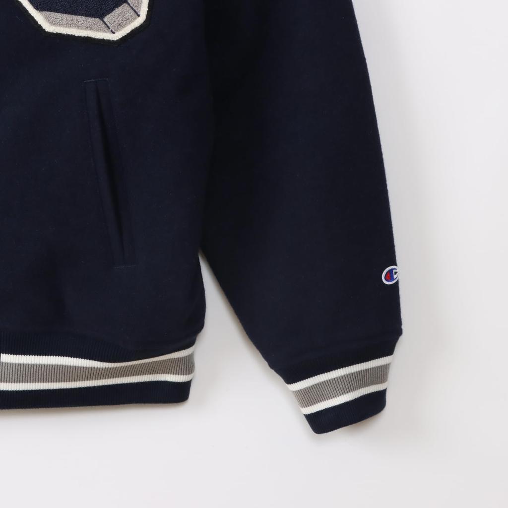 Champion Long Sleeve Graphic Logo Embroidered Award Men's Jacket, Navy, C3-C611