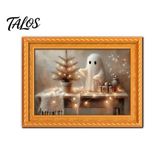 Holiday Kitchen Accessories Christmas Ghost/Dog/Cat Fridge Magnets, Retro Wooden Photo Frame Refrigerator Magnet, Strong Magnetic Creative Party