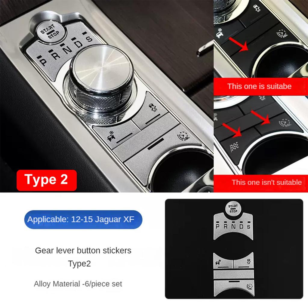 For Jaguar XF Accessories Removable Aluminum Alloy Steering Wheel Multifunction Button Stickers Silver Tuning Car