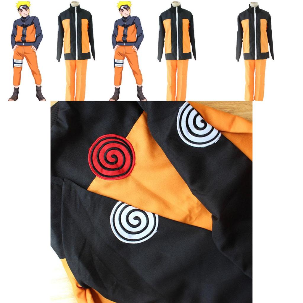Prémiová kvalita Naruto Uzumaki 2. Shippuden Cosplay Kostým Kabát a Kalhoty Módní Uniforma pro Anime Nadšence