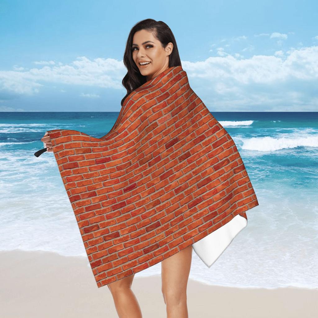 Red brick wall Beach Towel Soft Microfiber Quick Dry Absorbent Quick Towels For Bath