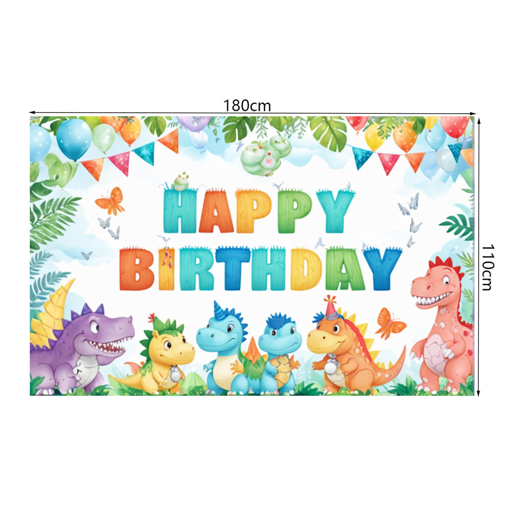Dinosaur Jungle Birthday Party Backdrop Polyester Kids Birthday Party Decoration Banner Room Photo Booth Background Props