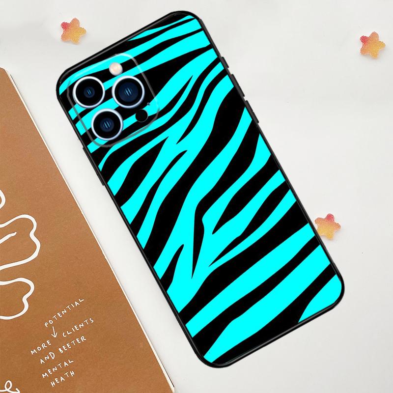 Zebra-Streifen-Druck-Telefon-Kasten für iPhone 15 16 14 13 12 11 Pro Max Mini Plus XS X XR Rückseite