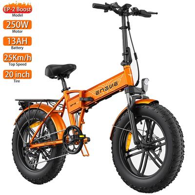 Electric Bicycle ENGWE EP-2 BOOST Top Speed 25Km/h City Ebike 48V 13AH 20" Fat Tire Adult Ebike 250W Motor Dual Disc Brake 7Speed Orange