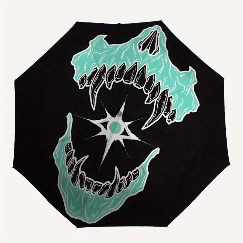 1pc Skull Teeth Automatic Open/close Folding Umbrella, Compact Portable Travel Umbrella, Durable Construction yy250809075