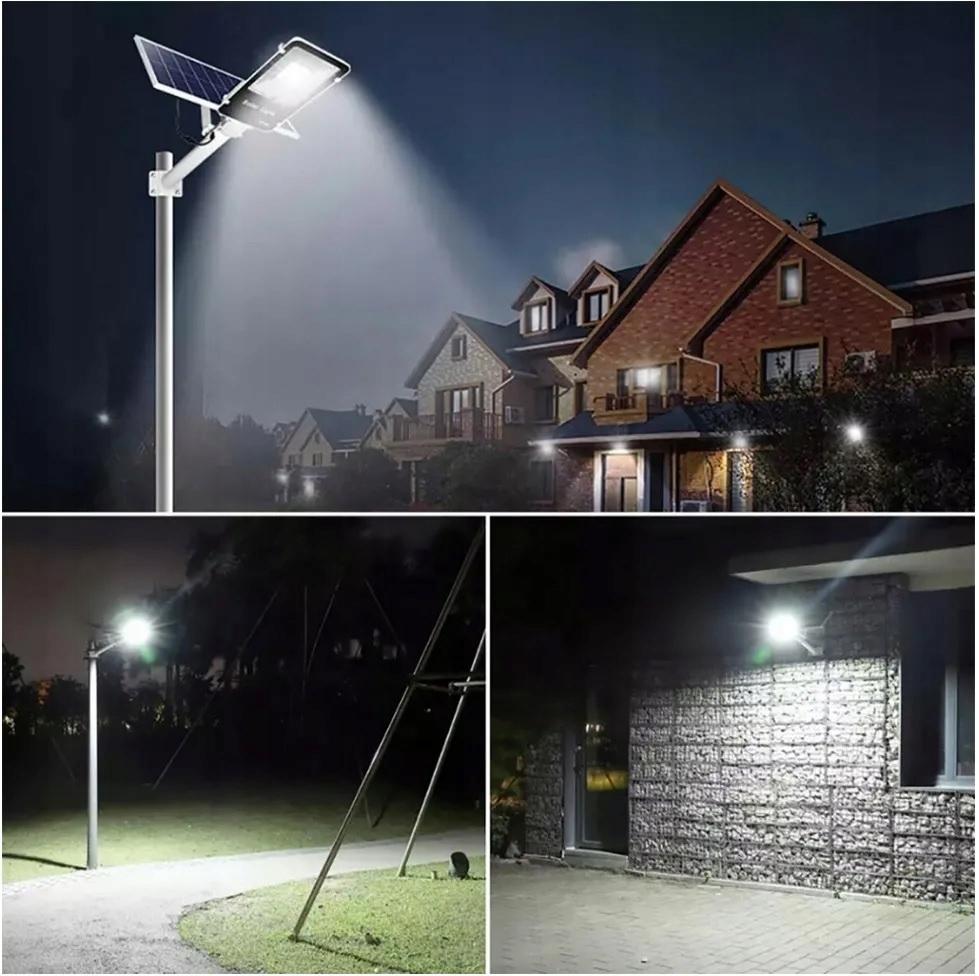 Lanterna da Giardino Lampada Solare su Palo Potente 5000W Pannello Stradale 22Ah