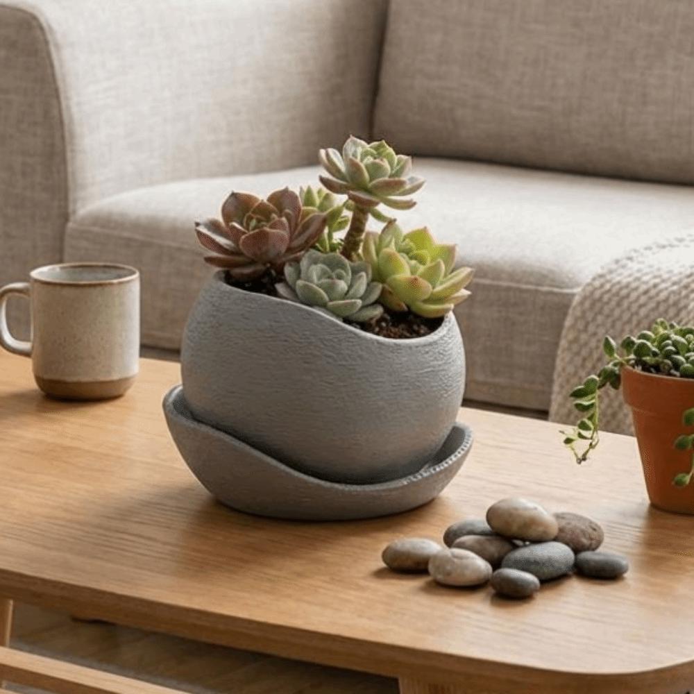 With Drainage Holes Irregular Flower Pot Plastic Growing Pots Creative Planter Outdoor Gardening