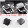 ABS Carbon Fiber Gear Shift Knob Gear Lever Head Cover Trim Car Interior Accessories For Chery Omoda 5 C5 FX 2024 2025