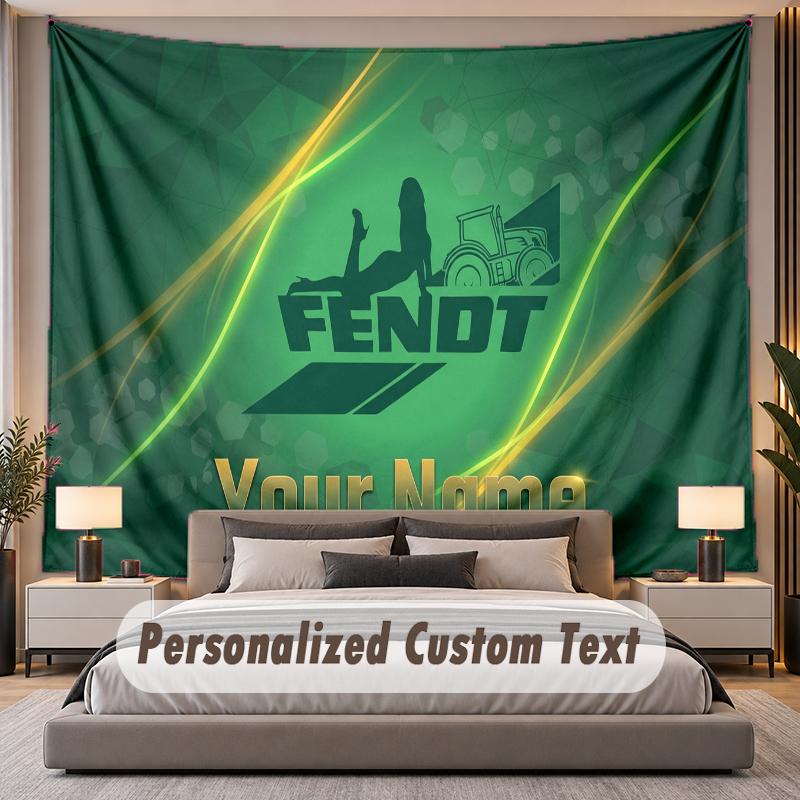Arazzo Personalizzato con Nome Testo Fendt Poliestere Personalizzato Arazzo da Parete Per Camera da Letto e Stanza