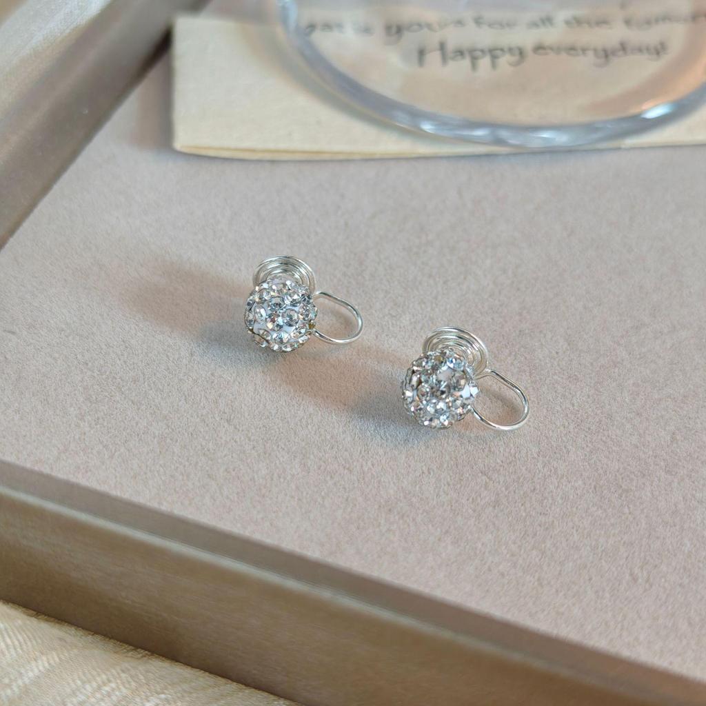 Pearl Mosquito Coil Disc Ear Clips: No-Pierce, Elegant French-Style Earrings for Women