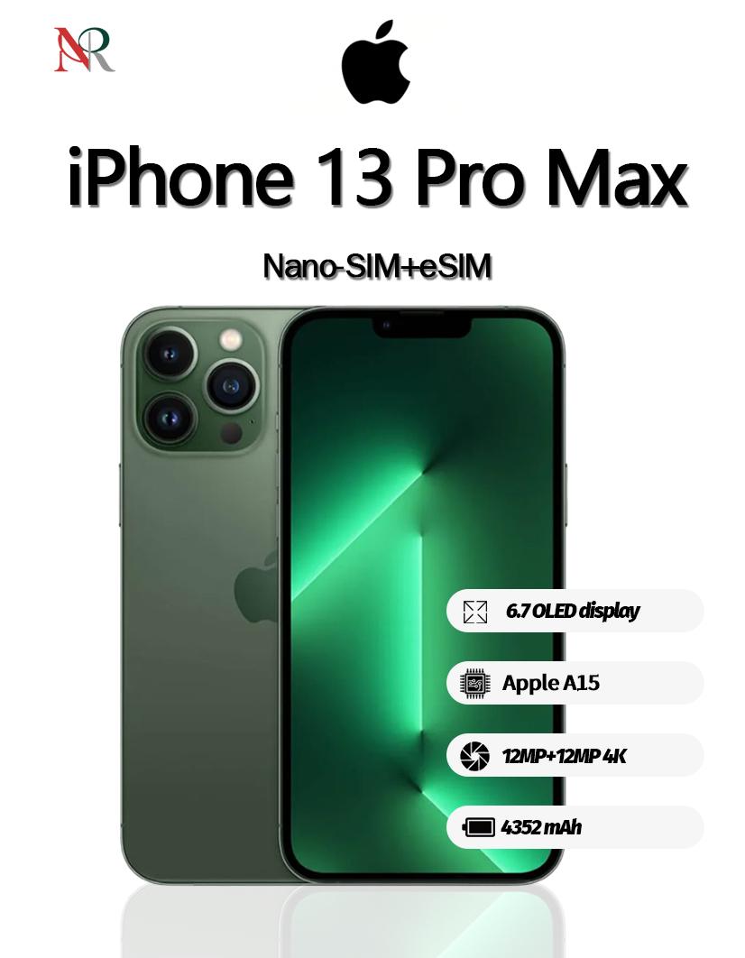Apple Gerenoveerde  iPhone 13 Pro Max Smartphone met Nano-SIM+eSIM 128GB groen