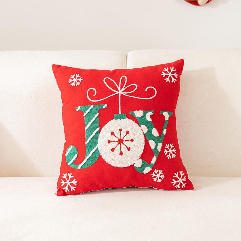Christmas Towel Embroidered Pillow Cover Festive Home Sofa Pillow Christmas Pillow Living Room Cushion Cover Premium
