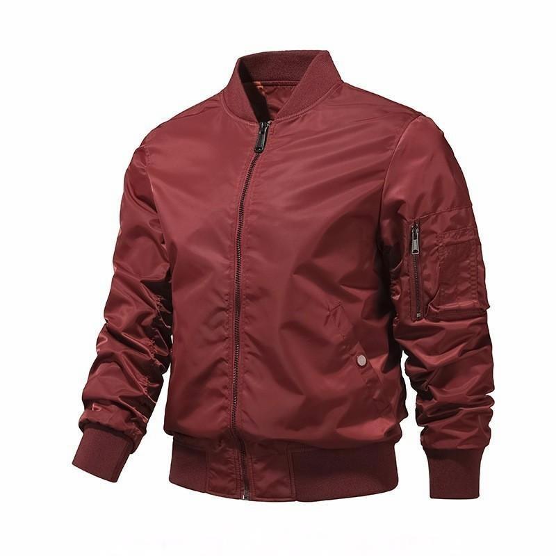 Solid Color Bomber Jacket Men Fashion Aviator Baseball Jacket New In Outerwears Spring Autumn Ropa Hombre Jackets For Men XS-5XL